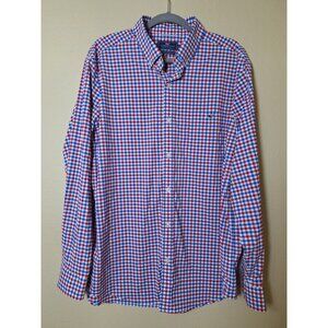 Vinyard Vines Performance Classic Fit Tucker Shirt‎ Mens XLarge Red/Blue Checked